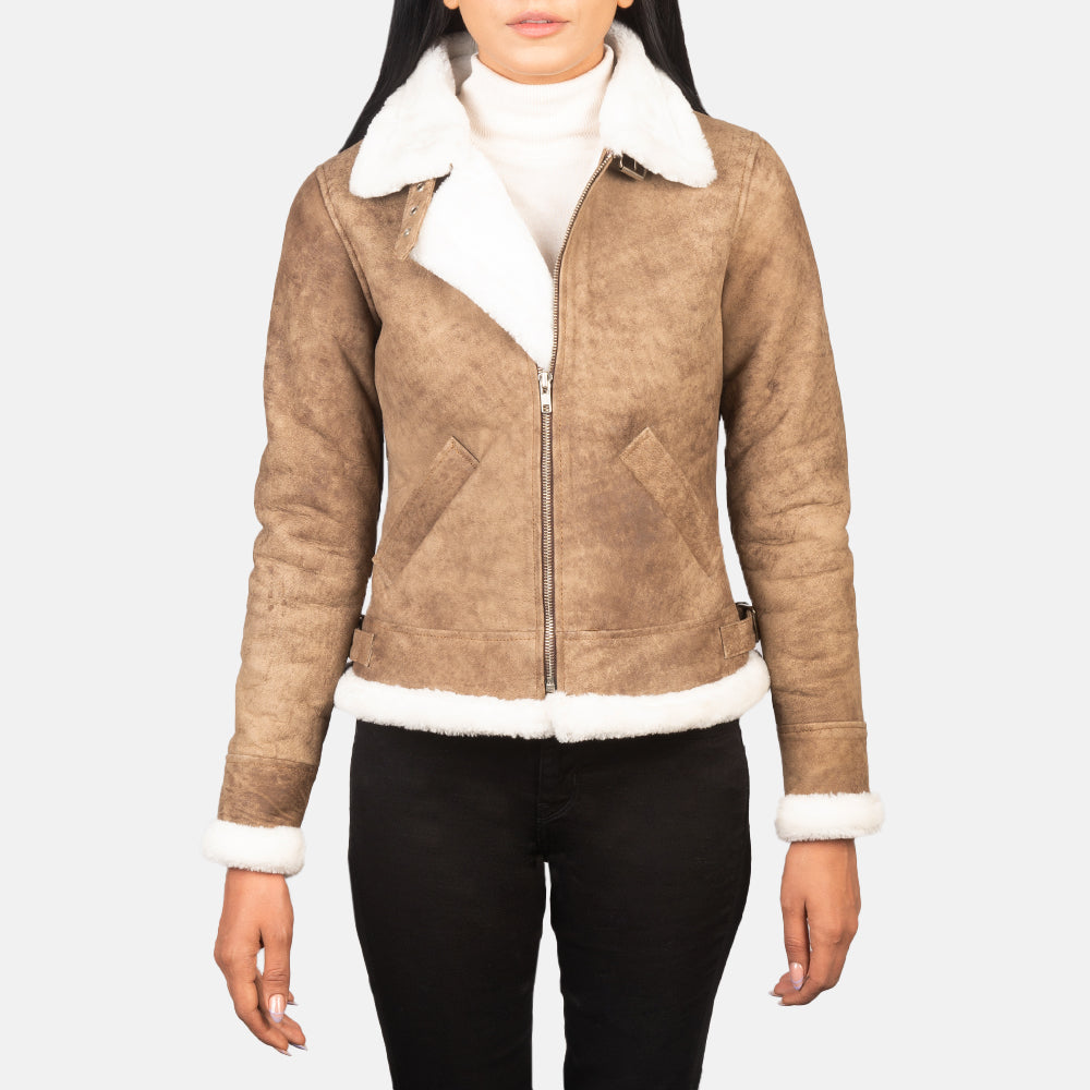 
Sherilyn B-3 Черный Кожаный бомбер для Женщин – alternate product view 1