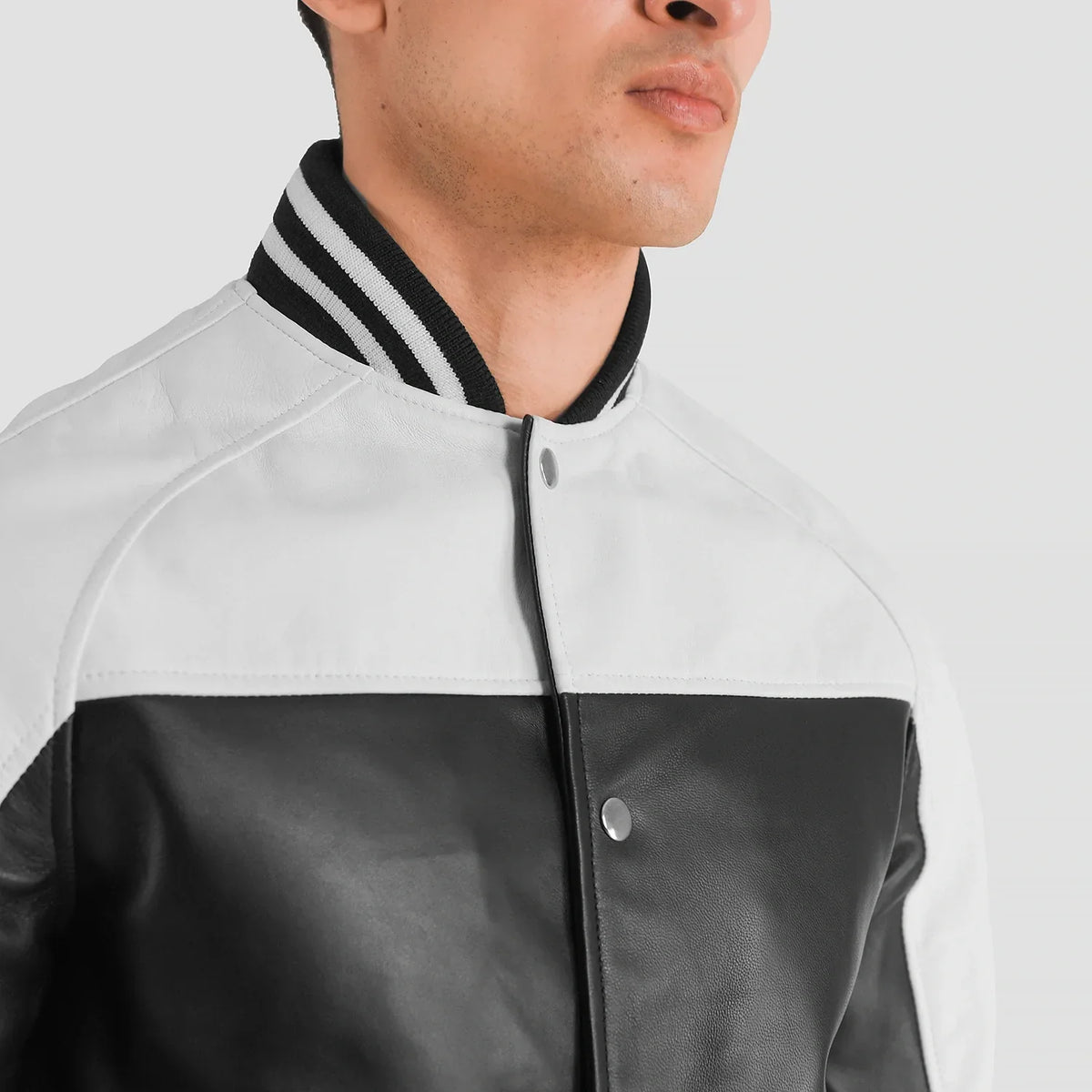 
Terrance Черный Varsity Кожаная куртка для Мужчин – alternate product view 6