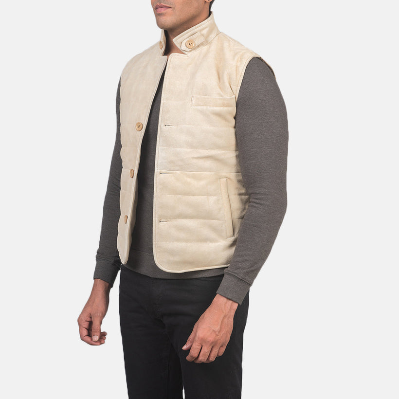 Tony Off-White Suede Vest для Мужчин