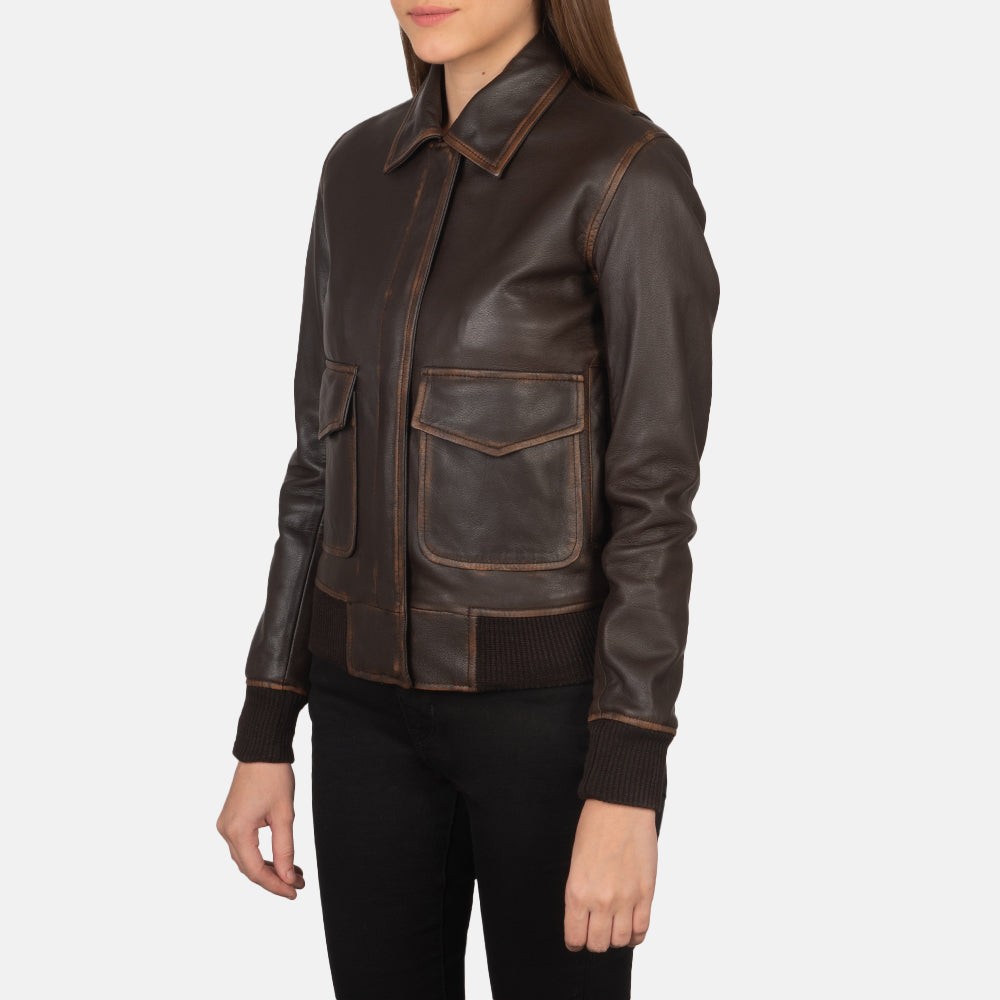 
Westa A-2 Кожаный бомбер для Женщин - Natural Daylight Drape